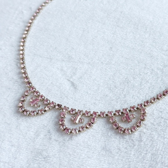 Jewelry - Vintage Pink Rhinestone Choker Necklace